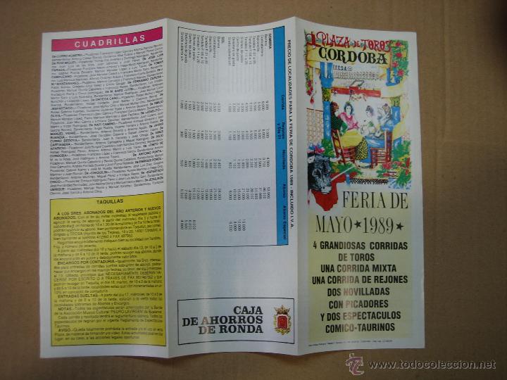 Carteles feria: Programa de banderillas. Plaza de toros de Cordoba - Foto 1