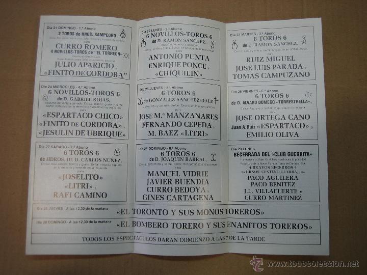 Carteles feria: Programa de banderillas. Plaza de toros de Cordoba - Foto 2