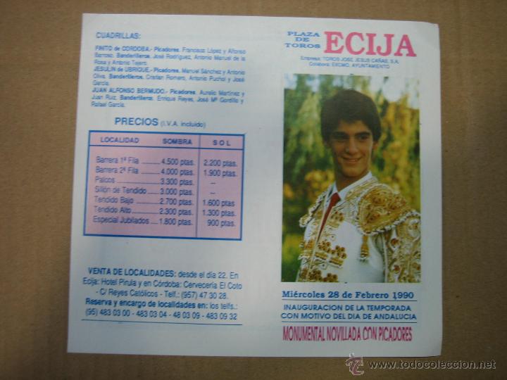 Carteles feria: Programa de banderillas. Plaza de toros de Ecija - Foto 1