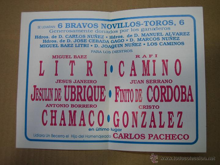 Carteles feria: Programa de banderillas. Plaza de toros de San Roque - Foto 2
