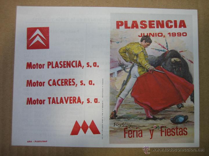 Carteles feria: Programa de banderillas. Plaza de toros de Plasencia - Foto 1