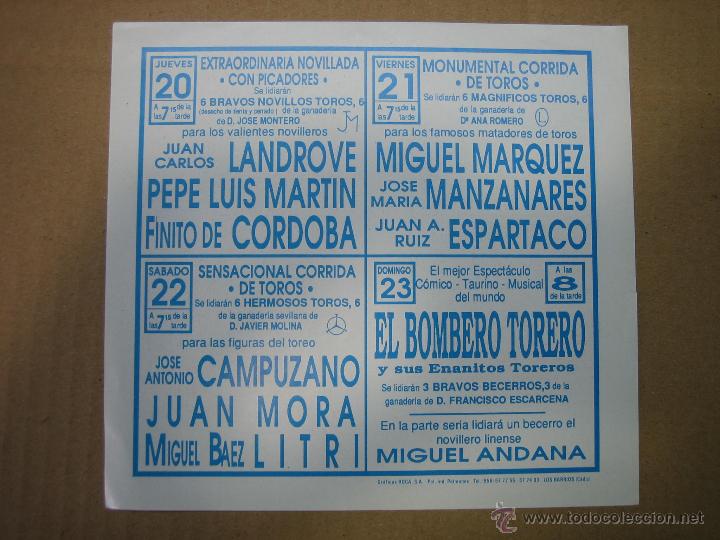 Carteles feria: Programa de banderillas. Plaza de toros de La l&iacute;nea - Foto 2
