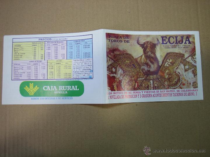 Carteles feria: Programa de banderillas. Plaza de toros de Ecija - Foto 1