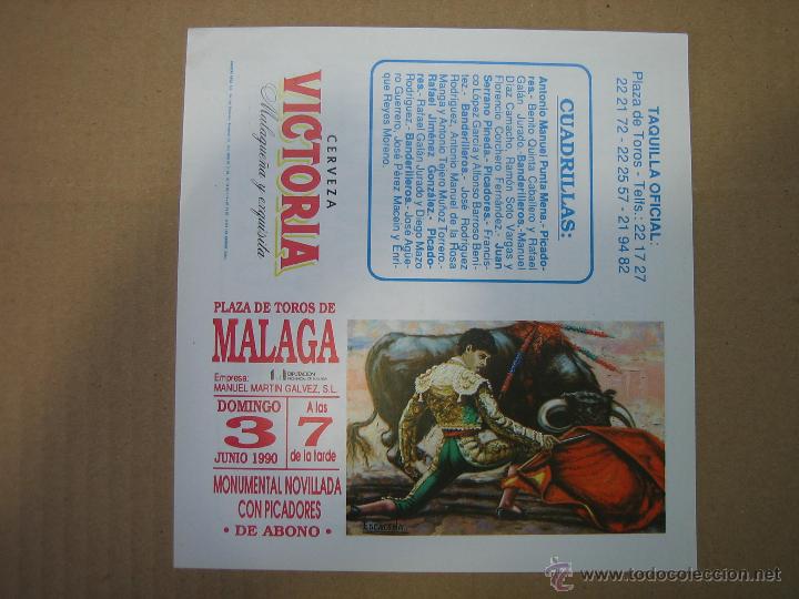 Carteles feria: Programa de banderillas. Plaza de toros de M&aacute;laga - Foto 1