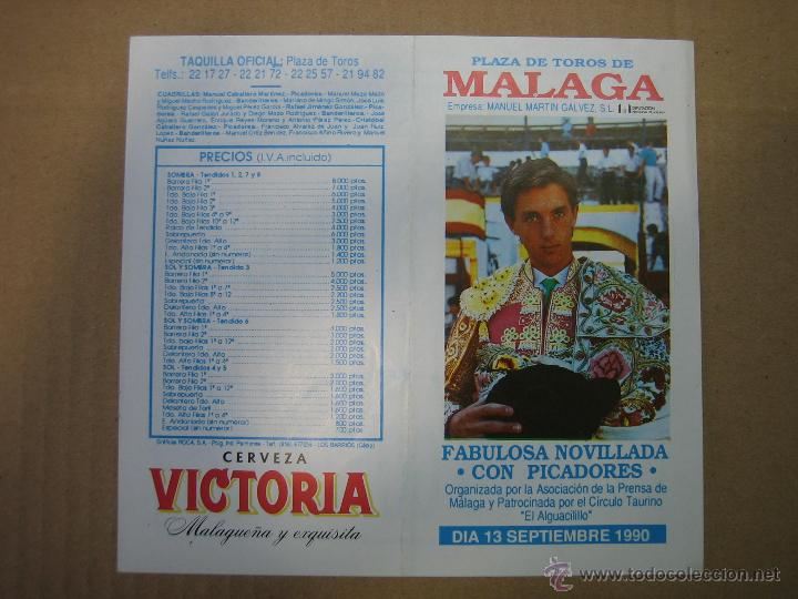 Carteles feria: Programa de banderillas. Plaza de toros de M&aacute;laga - Foto 1