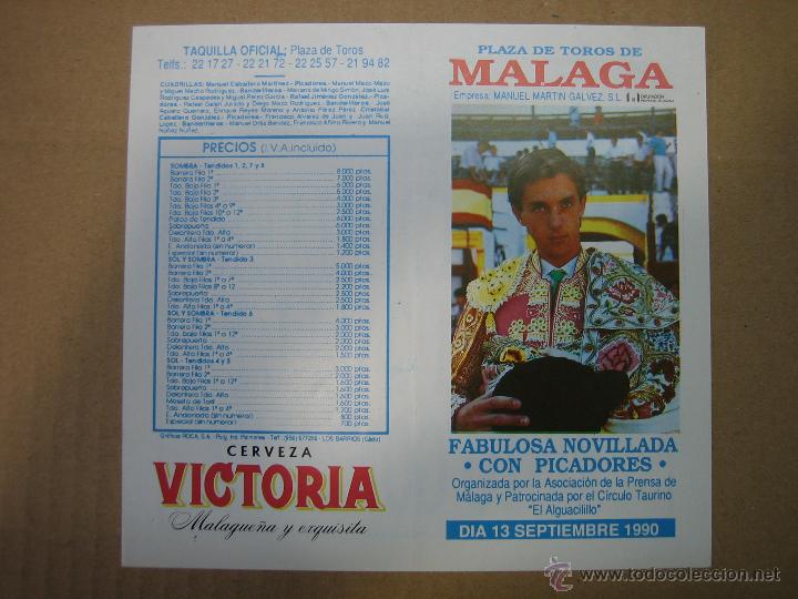 Carteles feria: Programa de banderillas. Plaza de toros de M&aacute;laga - Foto 1