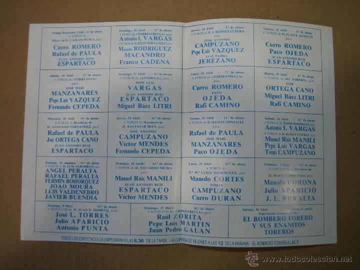 Carteles feria: Programa de banderillas. Plaza de toros de Sevilla - Foto 2