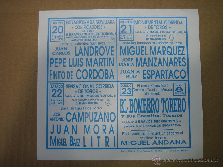 Carteles feria: Programa de banderillas. Plaza de toros de La l&iacute;nea - Foto 2