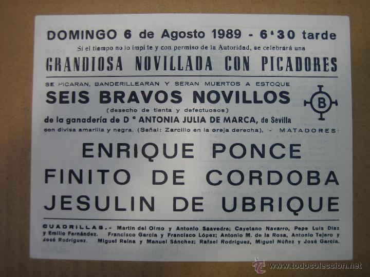 Carteles feria: Programa de banderillas. Plaza de toros de Vinaros - Foto 2