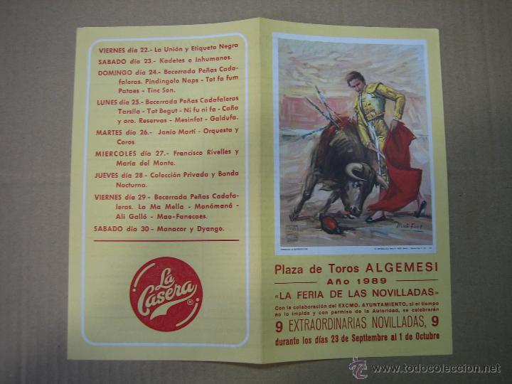 Carteles feria: Programa de banderillas. Plaza de toros de Algemesi - Foto 1