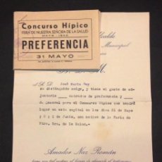Carteles Feria: CONCURSO HIPICO 1943,EL TENIENTE DE ALCALDE B.L.M. JOSE Mª REY