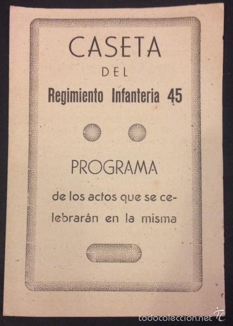 Carteles feria: CASETA DEL REGIMIENTO DE INFANTERIA 45 PROGRAMA DE ACTOS - Foto 1