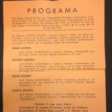 Carteles Feria: PROGRAMA DE FESTEJO COMICO-TAURINO AGROMAN 1940
