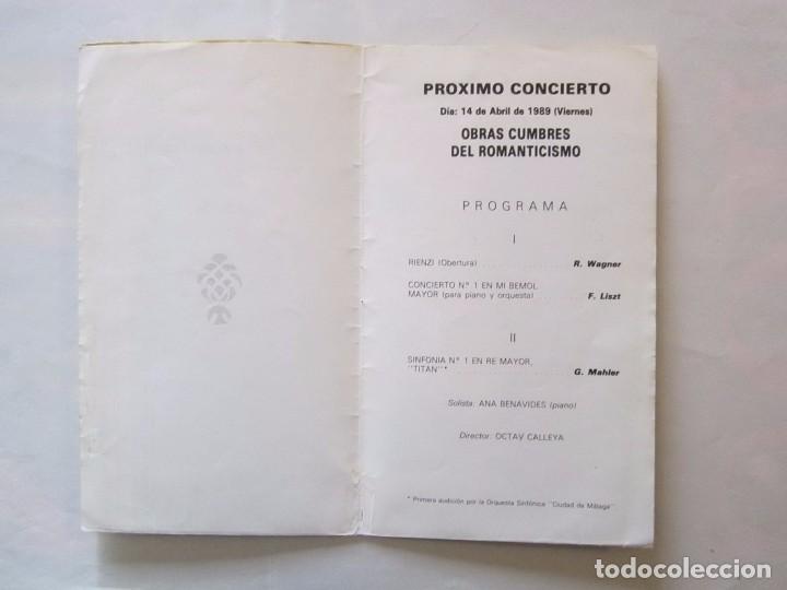 Carteles feria: PROGRAMA ORQUESTA SINFONICA DE MALAGA TEMPORADA 88/89 - Foto 2