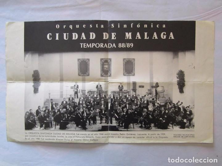 Carteles feria: PROGRAMA ORQUESTA SINFONICA DE MALAGA TEMPORADA 88/89 - Foto 3