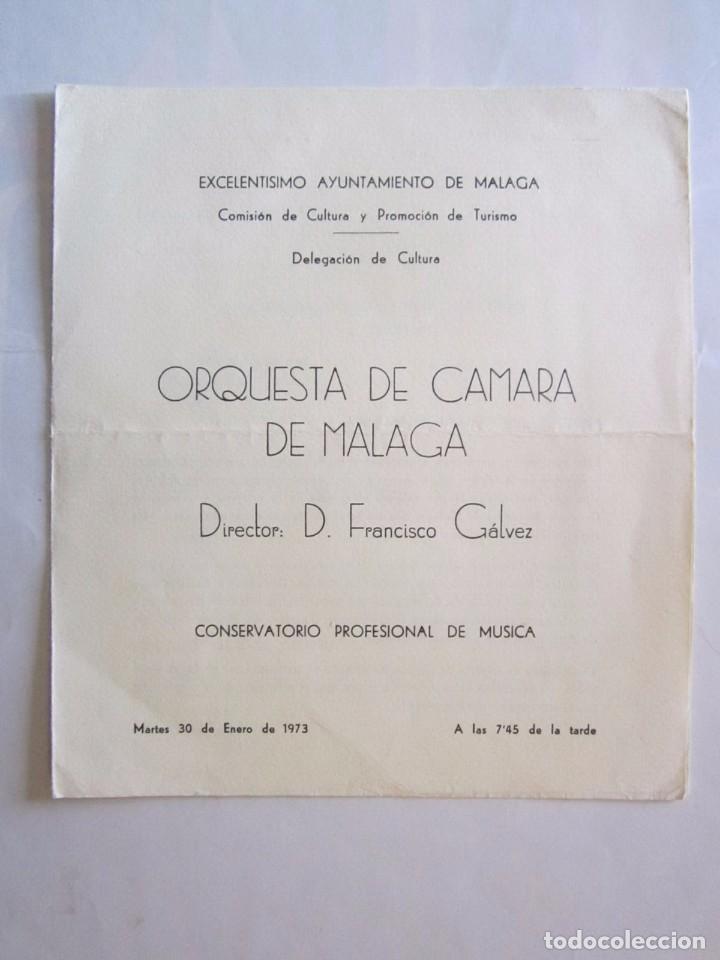 Carteles feria: PROGRAMA DE LA ORQUESTA DECAMARA DE MALAGA - Foto 1