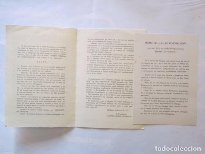 Carteles feria: PROGRAMA DE CONDICIONES PREMIO MALAGA DE INVESTIGACION 1971 - Foto 2