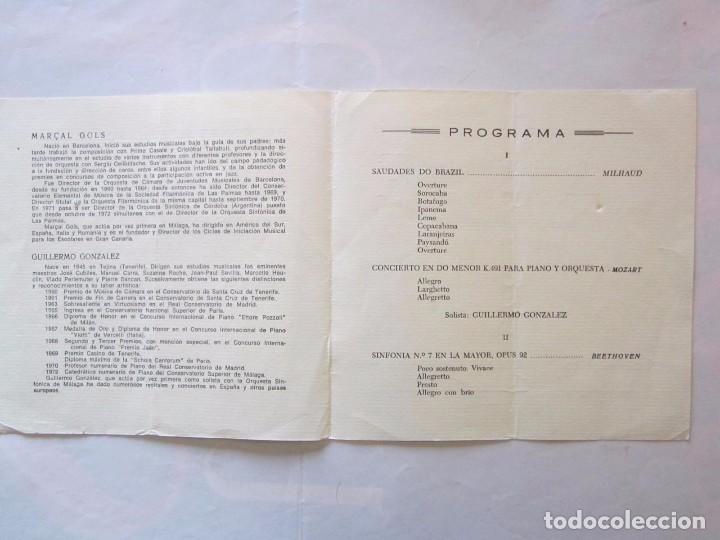 Carteles feria: PROGRAMA ORQUESTA SINFONICA DE MALAGA 1972 - Foto 2