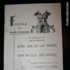 Carteles Feria: ALBACETE,CHINCHILLA, PROGRAMA DE FIESTAS SAN MIGUEL VIRGEN DE LAS NIEVES AÑO 1967