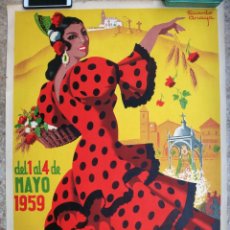 Carteles Feria: CARTEL FERIAS Y FIESTAS ARACELITANAS , LUCENA , CORDOBA , 1959 , RICARDO ANAYA, ORIGINAL, C2