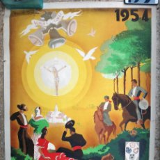 Carteles Feria: CARTEL FERIAS Y FIESTAS, ROMERIA DE SANTO DOMINGO , CORDOBA , 1954 , RICARDO ANAYA , ORIGINAL, C3