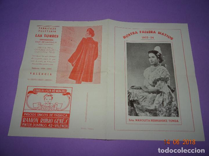 Carteles feria: Antiguo Programa Presentaci&oacute;n Fallera Mayor Falla BORRULL - TURIA del A&ntilde;o 1953-54 - Foto 2