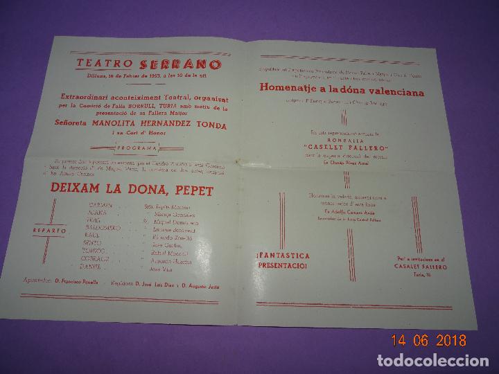 Carteles feria: Antiguo Programa Presentaci&oacute;n Fallera Mayor Falla BORRULL - TURIA del A&ntilde;o 1953-54 - Foto 3