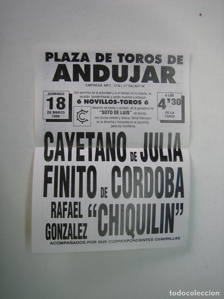 Carteles feria: 1. Programa plaza de toros de Andujar - Foto 1
