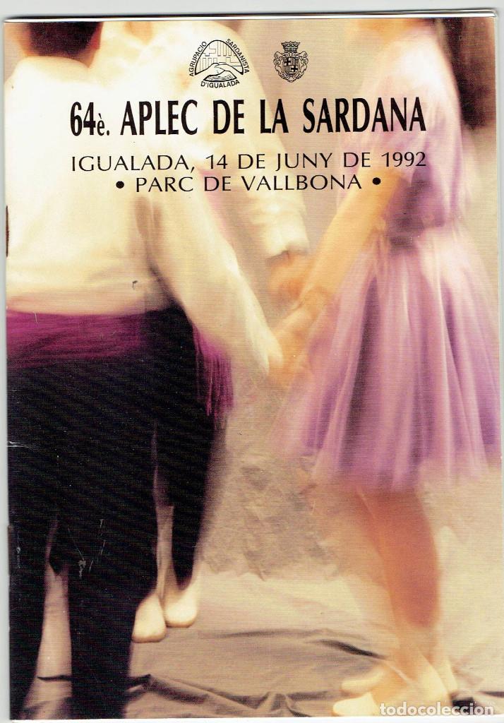 Carteles feria: PROGRAMA, 64 APLEC DE LA SARDANA IGUALADA 14 JUNY DE 1992 - Foto 1