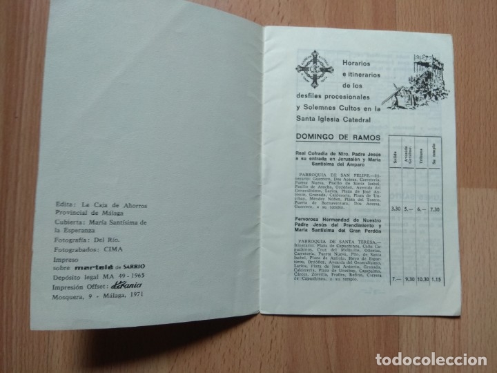 Carteles feria: POD1-PROGRAMA DE LA SEMANA SANTA EN MALAGA A&Ntilde;O 1971 - Foto 2