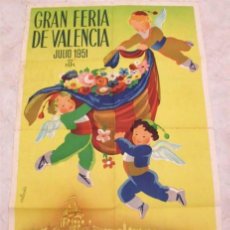 Carteles Feria: CARTEL GRAN FERIA DE VALENCIA 1951. AUTOR CALANDÍN. LIT. S. DURÁ