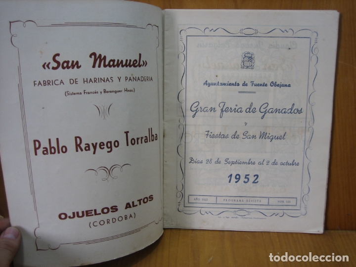 Carteles feria: Antiguo programa de feria de Fuente Obejuna 1952 - Foto 2