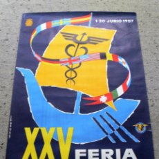 Carteles Feria: CARTEL XXV FERIA DE MUESTRAS DE BARCELONA 1957. Lote 210320888