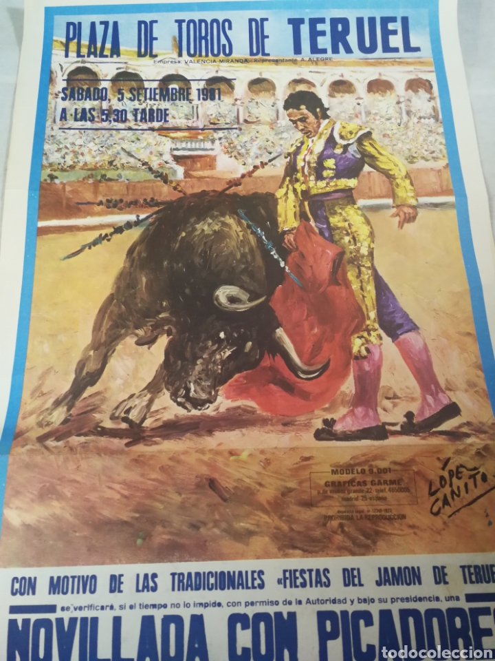 Carteles feria: CARTEL DE TOROS TERUEL 1981 - Foto 1