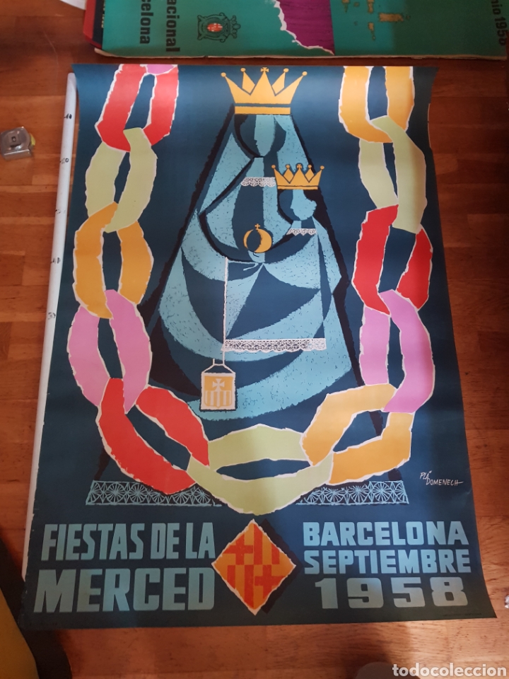 Carteles Feria: CARTEL FIESTAS DE LA MERCED BARCELONA PUBLICIDAD ANTIGUO 1958 poster Plà domenech festes mercè - Foto 1 - 226564360