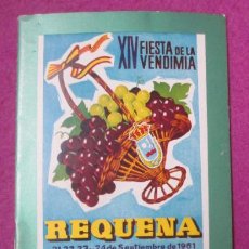 Carteles Feria: LIBRO LIBRITO PROGRAMA OFICIAL XIV FIESTA VENDIMIA REQUENA 1961 FERIA Y FIESTAS LV13
