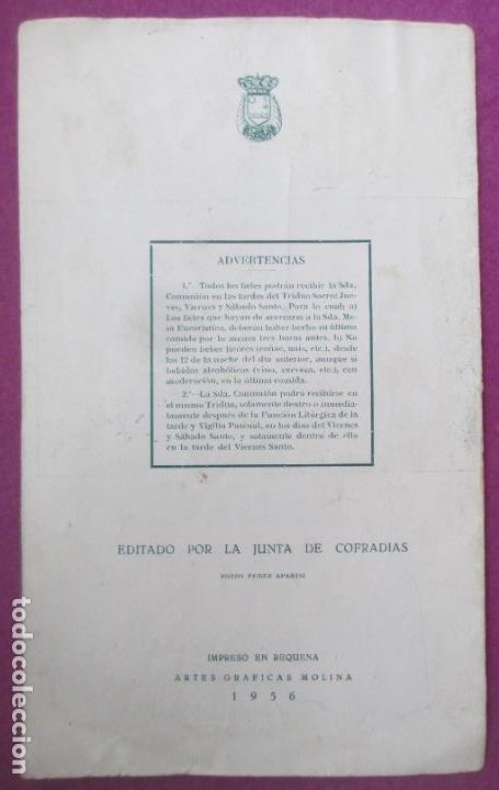Carteles feria: LIBRO LIBRITO PROGRAMA OFICIAL SEMANA SANTA REQUENA 1956 LV35 - Foto 2