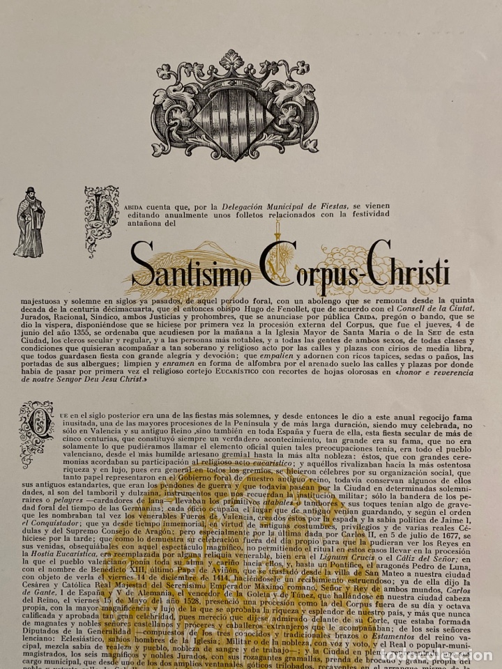 Carteles feria: Valencia 1961 sant&iacute;simo corpus christi - Foto 2