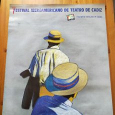 Carteles Feria: CARTEL ORIGINAL V FESTIVAL IBEROAMERICANO DE TEATRO DE CÁDIZ (FIT) - GRAN TAMAÑO: 87X62 - AÑO 1990
