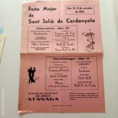 Carteles Feria: CARTEL FESTA MAJOR DE SANT JULIA DE CERDANYOLA, 1983, 44 X 32 CM, PLEGADO