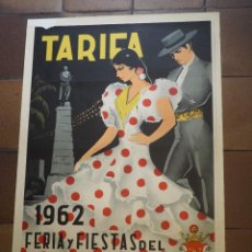 Carteles Feria: CARTEL ORIGINAL TARIFA FERIAS Y FIESTAS DE SEPTIEMBRE 1962 HURTADO JEREZ MEDIDAS: 92 X 67 CM. Lote 298418718