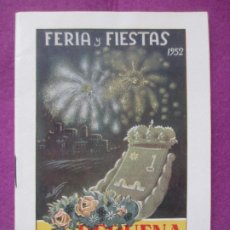 Carteles Feria: LIBRO LIBRITO PROGRAMA OFICIAL FIESTA VENDIMIA REQUENA 1952 FERIA Y FIESTAS LV33