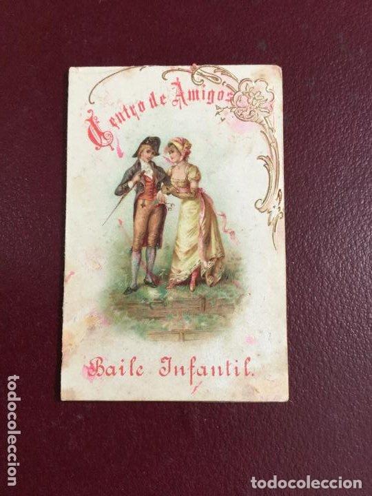 Carteles feria: PROGRAMA 1894 - CENTRO DE AMIGOS - BAILE INFANTIL - IMP. RUBALCABA - 9x6cm - Foto 1