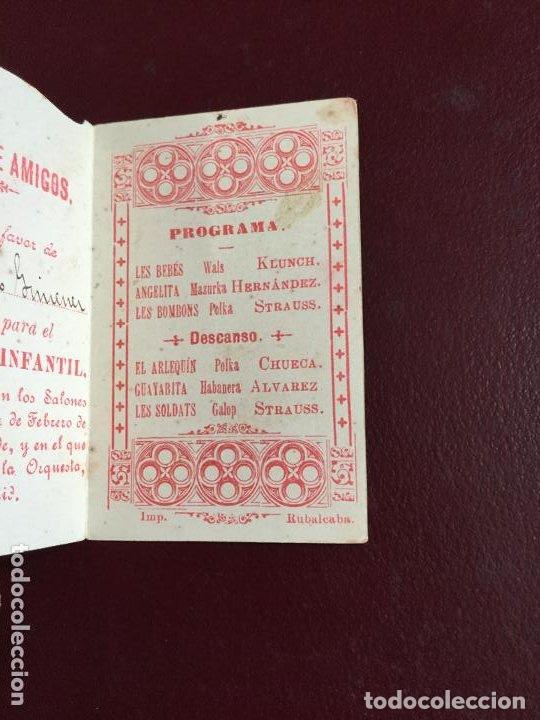 Carteles feria: PROGRAMA 1894 - CENTRO DE AMIGOS - BAILE INFANTIL - IMP. RUBALCABA - 9x6cm - Foto 2