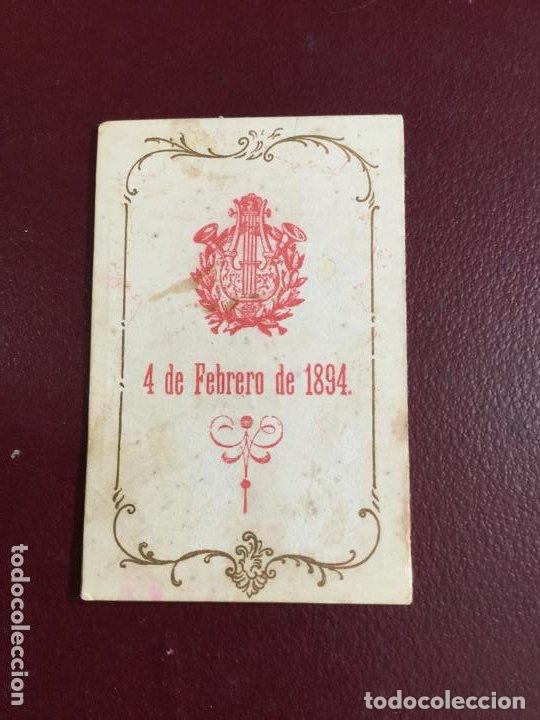 Carteles feria: PROGRAMA 1894 - CENTRO DE AMIGOS - BAILE INFANTIL - IMP. RUBALCABA - 9x6cm - Foto 3