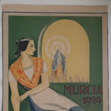 Carteles Feria: MURCIA CARTEL SEMANA SANTA Y FIESTAS DE PRIMAVERA 1929 RAMON GAYA. Lote 330699768