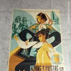 Carteles Feria: ANTIGUO CARTEL. FERIAS Y FIESTAS EN VALLADOLID. 1952. ORIGINAL. 100 X 70 CM. VER. Lote 332252078