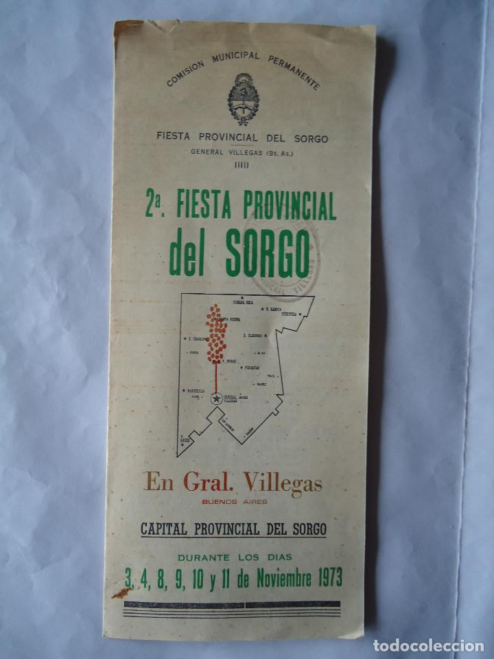 Carteles feria: PROGRAMA DE LA 2&ordf; FIESTA PROVINCIAL DEL SORGO. A&Ntilde;O 1973 - Foto 1