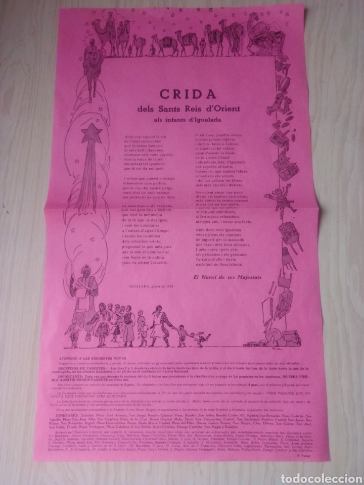 Carteles feria: CRIDA REIS DORIENT DIGUALADA (A&ntilde;o 1954) - Foto 1
