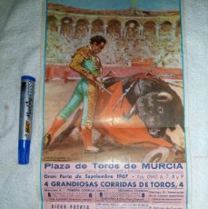 Carteles Feria: FERIA MURCIA CARTEL 24 X 44 ALICANTE GRAN FERIA TAURINA 1967 PLAZA TOROSL